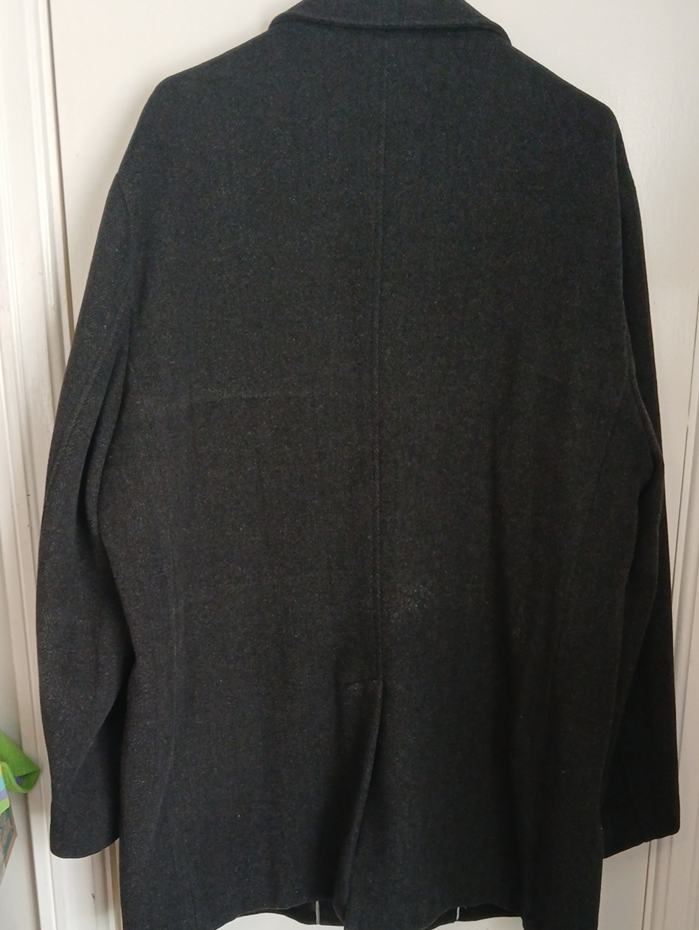 Calvin Klein Wool-Blend Pea Coat in Black Large Like New - Picture 2 of 11